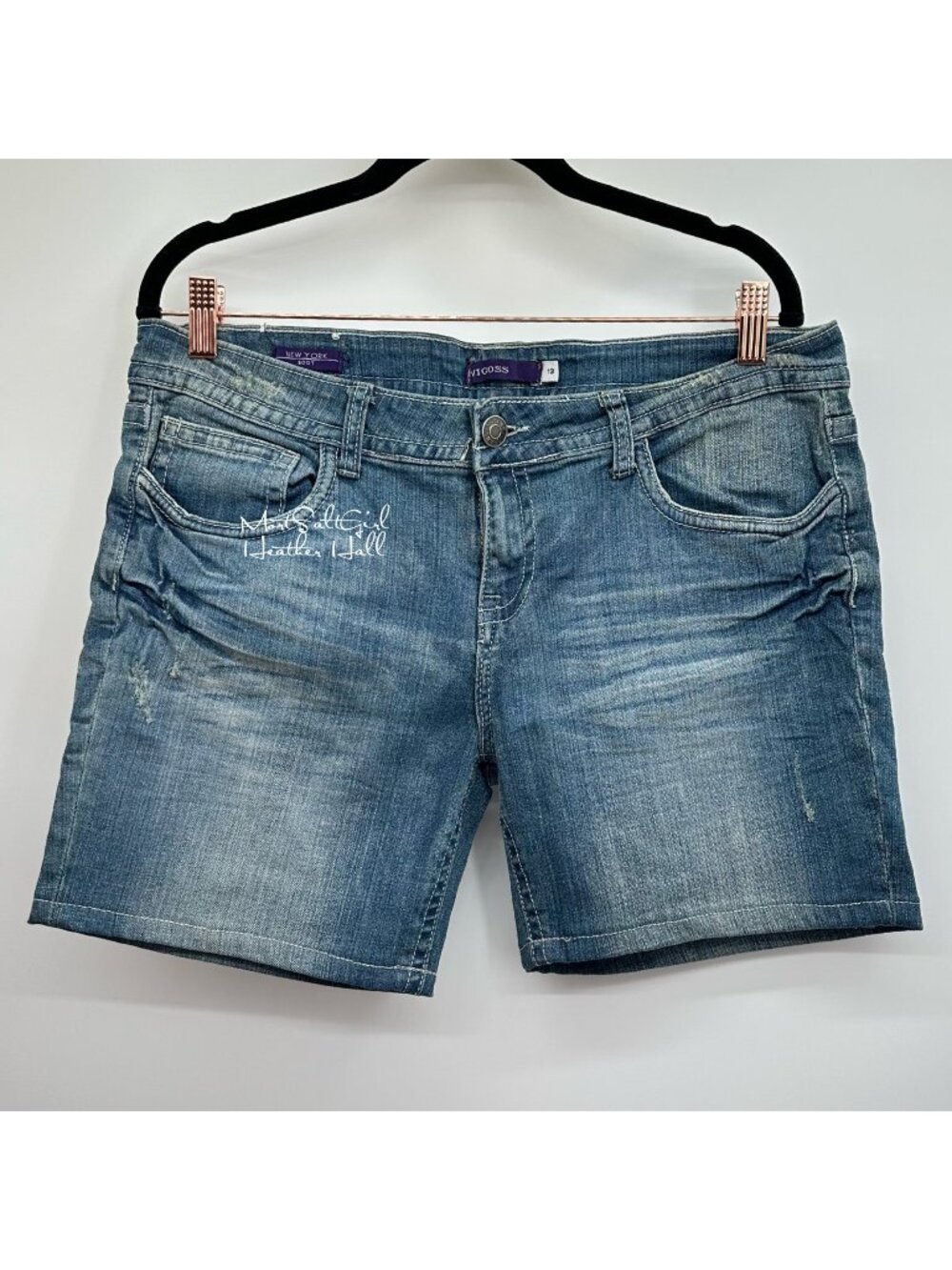 Vigoss Stretch New York Boot Western Flap Distressed 6" Jean Shorts 13 / 25